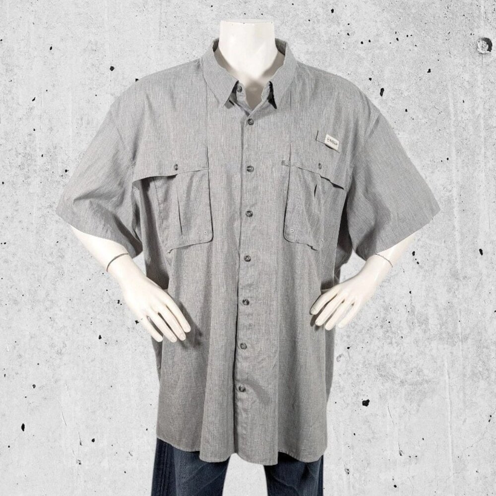 Magellan Outdoor Fishing Shirt 4XL XXXL Gray Vented Boating Fish Gear
